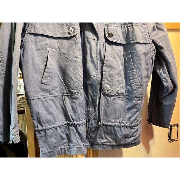 Nordstrom Women’s M VTG Jacket Point Of View Blue Bomber Safari Canvas LS Pocket - Picture 5 of 11